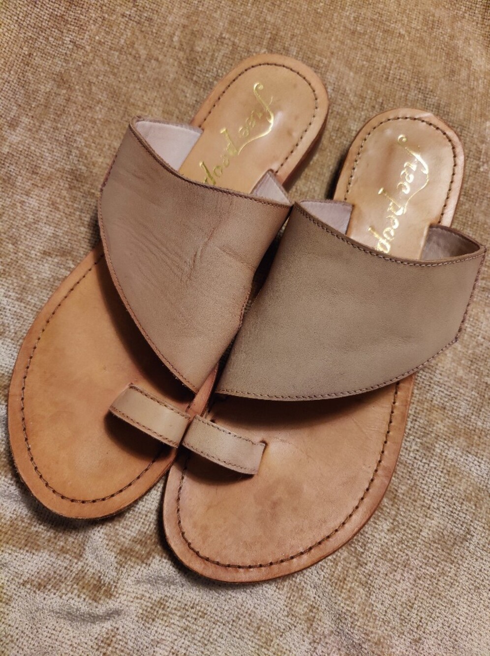 Free People Sant Antoni Slide Natural Sandals Size 7.5 (38) - Picture 2 of 13